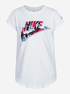 Футболка для девочек Nike Wallpaper Floral Futura, Белый, размер 122