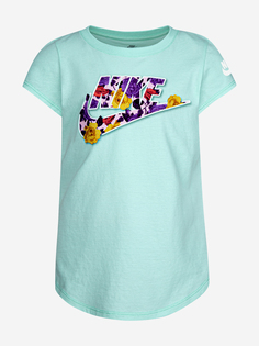 Футболка для девочек Nike Wallpaper Floral Futura, Зеленый, размер 104
