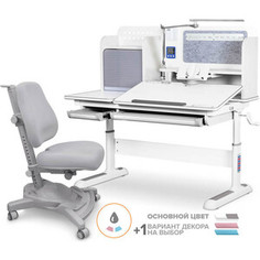 Комплект Mealux Winnipeg Multicolor G (BD 630 WG + Y 418 G) (стол + кресло) столешница белая, накладки серые