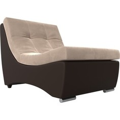 Кресло АртМебель Монреаль кресло велюр бежевый экокожа коричневый