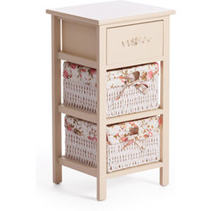 Тумба с 2 корзинами и ящиком TetChair Secret De Maison Fantasia 3 (mod. 4326) paulownia, мдф butter white (слоновая кость) ткань розочки