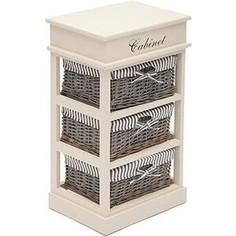 Тумба с 3 корзинами и ящиком TetChair Secret De Maison Ouverture 3 (mod. 4336) paulownia, мдф butter white (слоновая кость) ткань в полоску