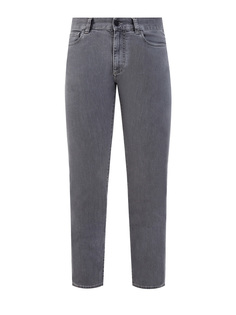 Однотонные джинсы из денима-stretch с матовой фурнитурой Canali