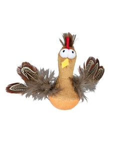 Мягкая игрушка для кошек TRIXIE Bobo Chicken перья, плюш, коричневый, 10 см