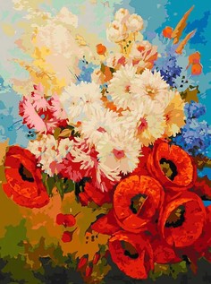 Картина по номерам Белоснежка Цветочная мозаика, 30x40