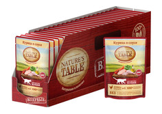 Влажный корм для кошек Natures Table , с курицей в соусе , 24шт, 85г