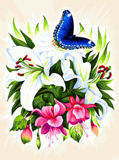 Картина по номерам Белоснежка Бабочка в ботаническом саду