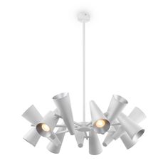 Потолочная люстра на штанге 14 плафонов белая Maytoni Giro MOD095PL-14W