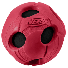 Апорт для собак NERF Мяч с отверстиями, красный, длина 9 см