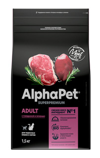 Сухой корм для кошек ALPHAPET; индейка; 1шт; 1.5кг