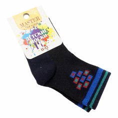 Носки детские Master Socks 52053 черные-зеленые-синие р. 12