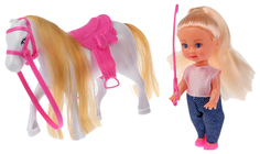 Кукла "Машенька", с лошадкой (12 см) Карапуз