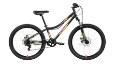 Велосипед 24 Forward IRIS 2.0 (DISK) (6-ск.) 2022 (рама 12) черный/розовый