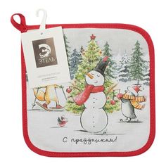 Прихватка Этель С праздником саржа 19 х 19 см