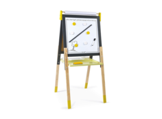 Набор для творчества Janod Мольберт двусторонний с аксессуарами, графит/желтый J09630