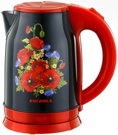 Чайник элетрический Росинка РОС-1013 "Маки" Black/Red