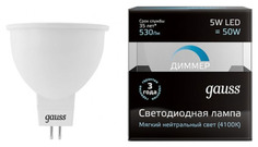 Лампочка Gauss MR 16 LED GU5.3-dim 5W 4100 K 101505205-D диммируемая