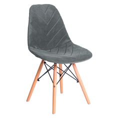 Чехол на стул Eames DSW из велюра CHIEDOCOVER, 40х46, елка, серый