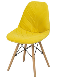 Чехол на стул Eames DSW из микровелюра CHIEDOCOVER, 40х46, елка, горчичный