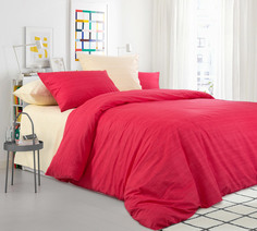 Комплект постельного белья Махровый тюльпан 2-спальный перкаль красный Текс Дизайн