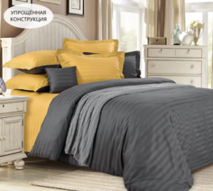 Комплект постельного белья Медовый раф евро-макси сатин серый Текс Дизайн