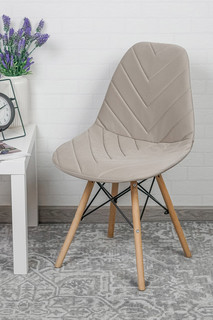 Чехол на стул Eames DSW из микровелюра CHIEDOCOVER, 40х46, елка, бежевый