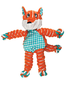 Мягкая игрушка для собак KONG Floppy Knots Лиса малая, оранжевый, длина 24 см