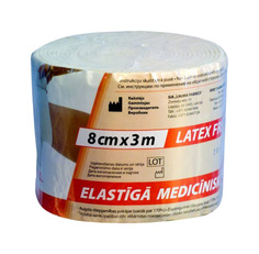 Бинт эластичный Lauma средней растяжимости с застежками 300x8 см