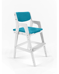 Детский растущий стул Вуди с подушками, цвет Белый/Лазурь PVD0016 38 Попугаев