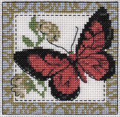 Набор для вышивания Klart «Бабочка бордовая» 5-057