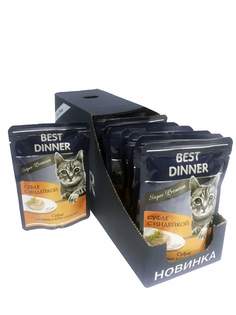 Влажный корм для кошек Best Dinner Мясные деликатесы, суфле с индейкой, 24шт по 85г