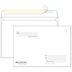 Конверт Ecopost 923783 С4 Куда-Кому белый стрип 90 г/кв.м 250 штук