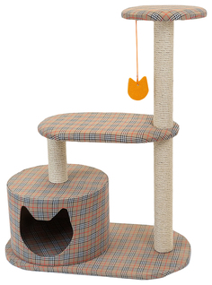 Домик для кошек PetshopRu Венди, коричневый, 85x40x90см