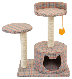 Домик для кошек PetshopRu Морис, коричневый, 58x42x75см