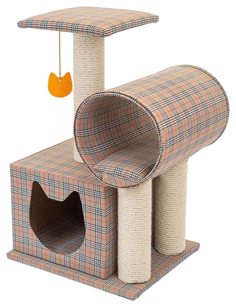 Домик для кошек PetshopRu Мелман, коричневый, 46x41x70см
