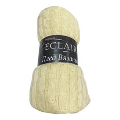 Плед вязаный 150 x 200 см молочный No Brand