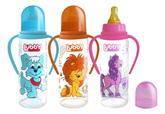 Детская бутылочка LUBBY С латексной соской 250 мл в ассортименте