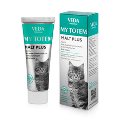 Паста для выведения шерсти с пребиотиком VEDA MY TOTEM MALT PLUS для кошек 75 мл