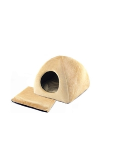 Домик для кошек и собак Дарэлл Zoo-M YURTA с подушкой, бежевый, 42x42x41см