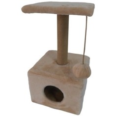 Домик для кошек Homecat с площадкой, бежевый, 37x37x68см