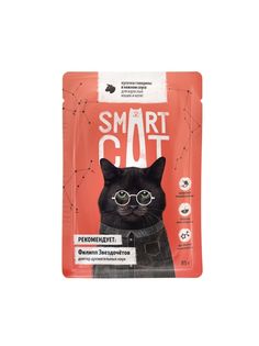 Влажный корм для кошек Smart CAT, говядина, 25шт, 85г