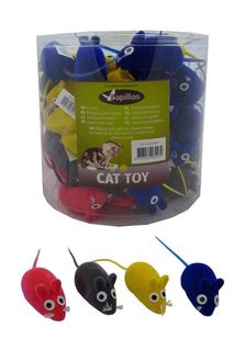 Игрушка для кошек Papillon Мышка-норушка вельвет, в ассортименте, 6 см