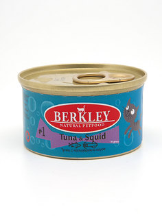 Влажный корм для кошек Berkley, тунец, кальмары, 24шт, 85г