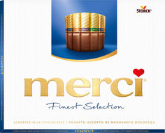Набор шоколадных конфет Merci Ассорти 4 вида из молочного шоколада 250г ..,Merci