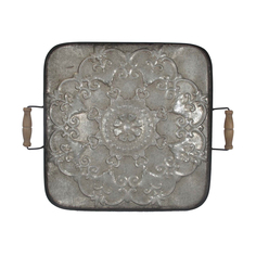 Декоративный поднос Glasar 73 x 10 x 62 см серебристый ГЛАСАР