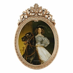 Фоторамка настольная-настенная Glasar овальная золотистая 25 x 2 x 36 см ГЛАСАР
