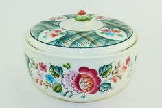 Салатник "Донская роза" фаянс Семикаракорская керамика ручная роспись