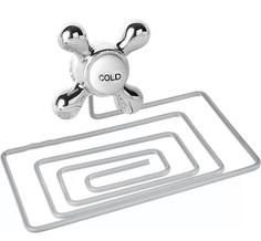 Мыльница Fresh Code "Кран. Gold", на присоске, 12 х 9 х 5,5 см. стальная белая