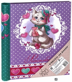 Фотоальбом "Кошечка в шляпе" картон. 10листов 24*29 Feniks