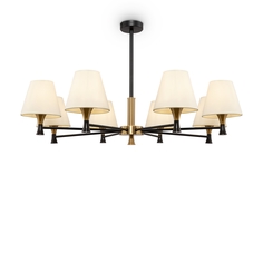 Потолочная люстра на штанге 8 абажуров бежевая Freya Perfetto FR5098PL-08BBS